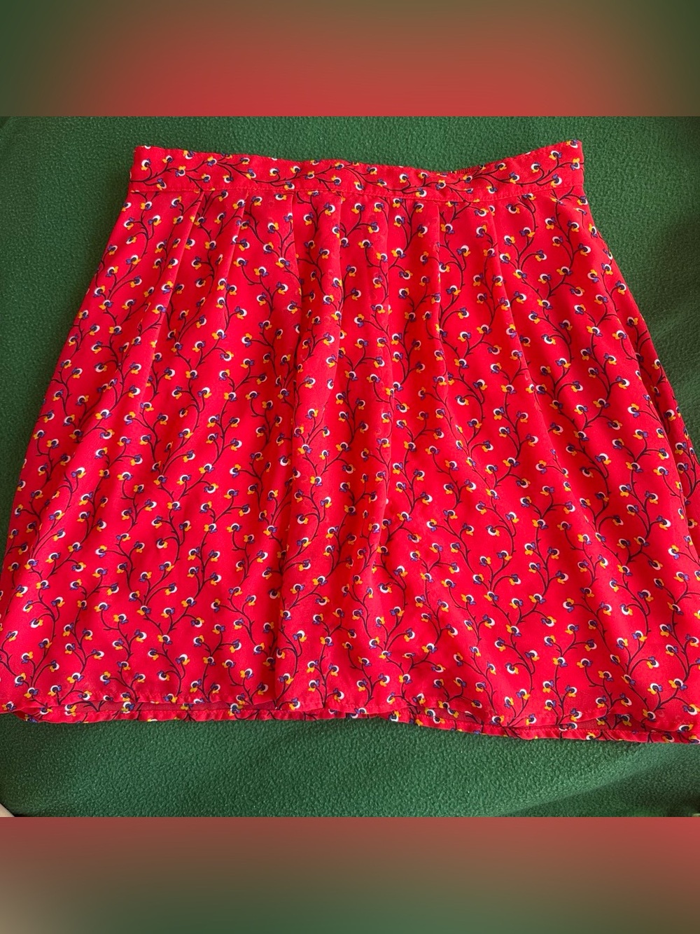 Old Navy Red Floral-Print Circle Skirt